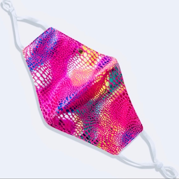 Accessories - 2/$9 Pink Rainbow Snakeskin Face Mask Set